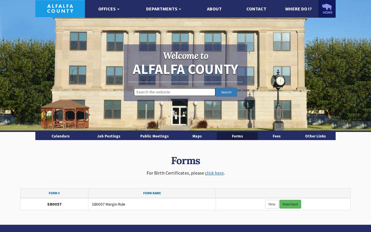 Alfalfa County active warrants research showing official forms index